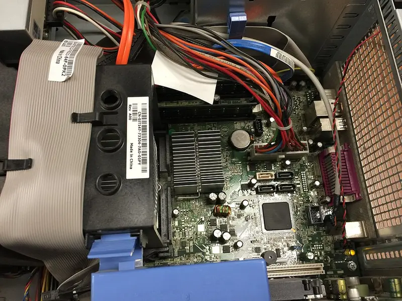 The motherboard everything plugs into